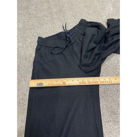 Chaps pull on wide leg pants womens sz small black linen trousers minimalistic - Picture 7 of 12